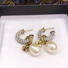 18K Dior March Grass Pearl Crystals Earrings