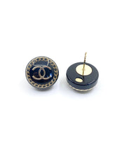 18K CC Circle Resin Earrings