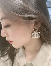 18K Pearl CC Pendant Earrings