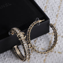 18K CC Leather Chain Earrings