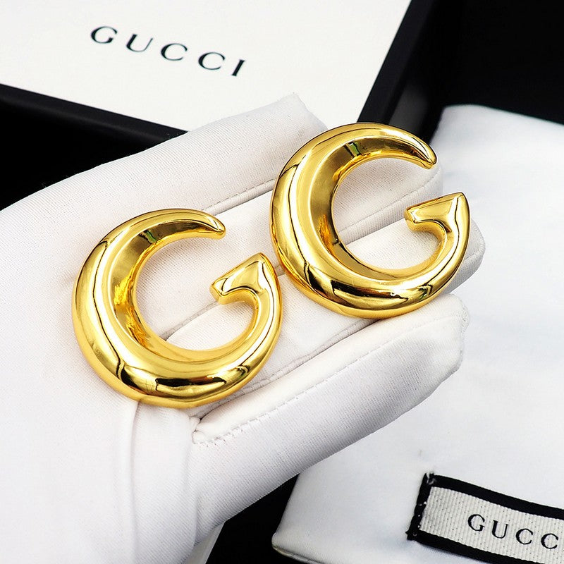 18K GG Large Gold Earrings