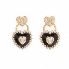 18K Bottega Heart Diamonds Earrings