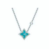 18K Louis Blue Color Blossom Necklace