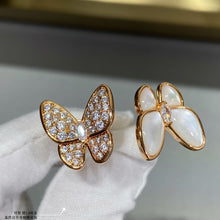 18K Two Butterfly Between the Finger Pearl Ring