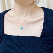 18K CC Blue Heart Necklace