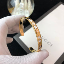 18K Double G Icon Blossom Enamel Bangle Bracelet