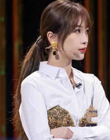 18K CC Black Pearl Earrings