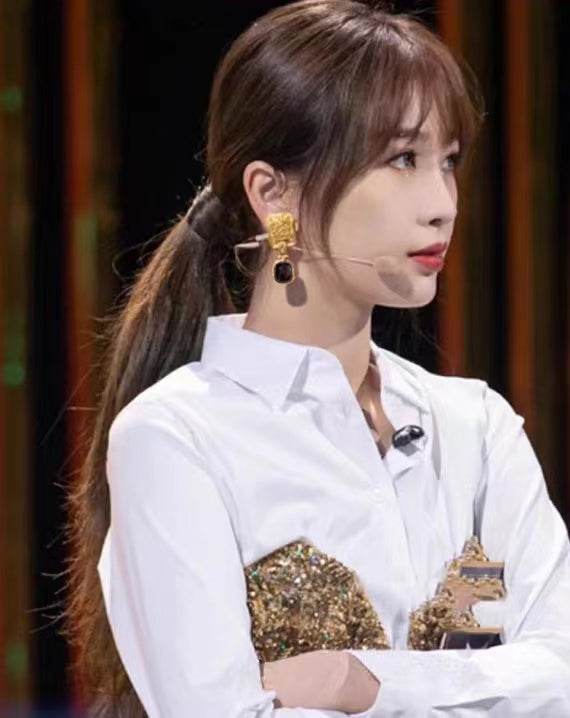 18K CC Black Pearl Earrings