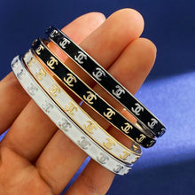 18K CC Black & White Open Cuff Bracelet