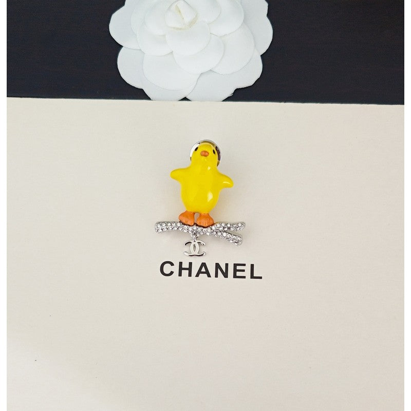 18K CC Duck Gold Brooch