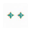 18K Louis Blue Color Blossom BB Star Earrings