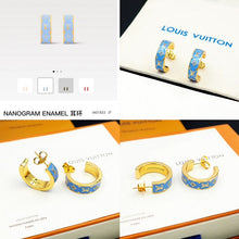 18K Louis Nanogram Enamel Earrings