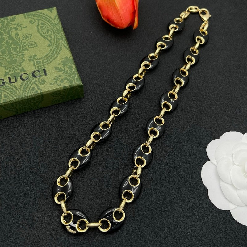 18K GG Interlocking G Brown Necklace