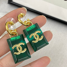 18K CC Green Perfume Bottle Earrings