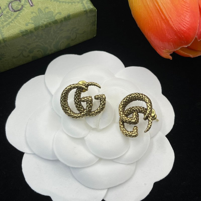 18K GG Twist Gold Earrings