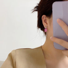 18K CC Pink Crystal Earrings
