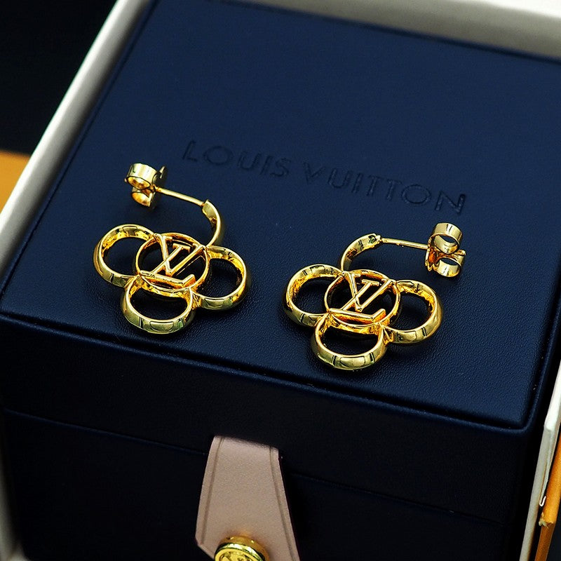 18K Louis Hollow Gold Earrings