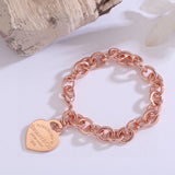 18K T Heart Tag Gold Bracelet
