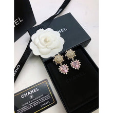 18K CC Heart Pink Crystal Earrings