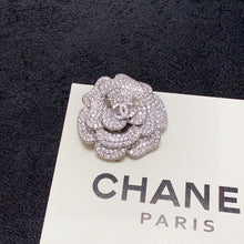 18K CC Full Diamond Camellia Brooch