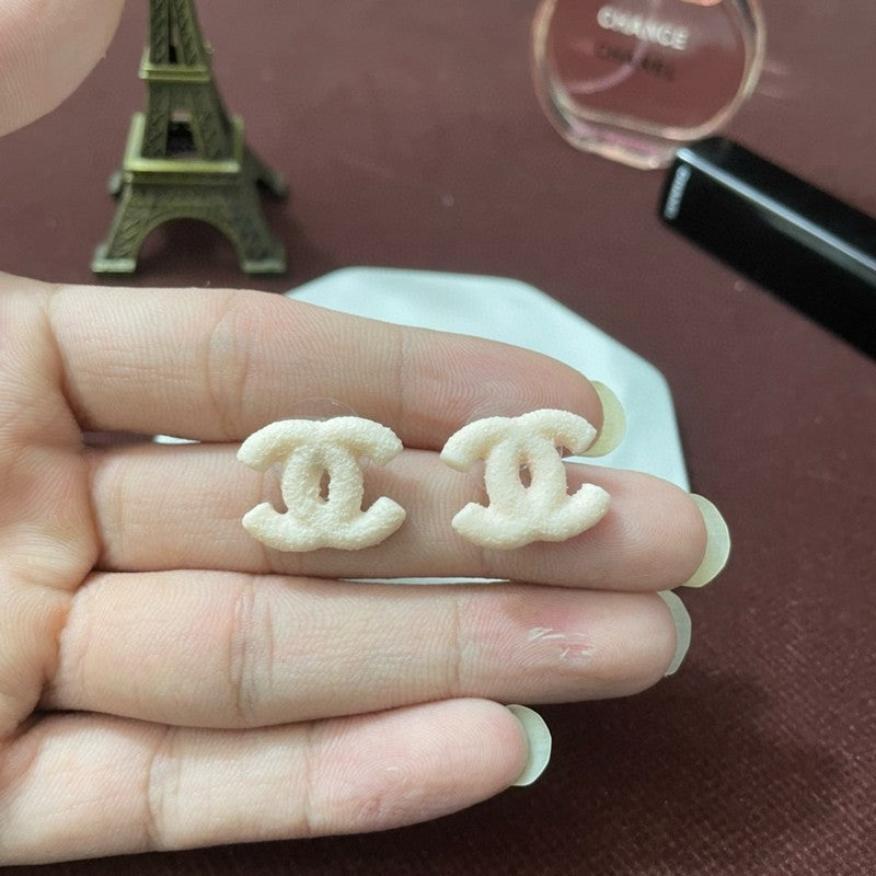 18K CC Pink Resin Earrings