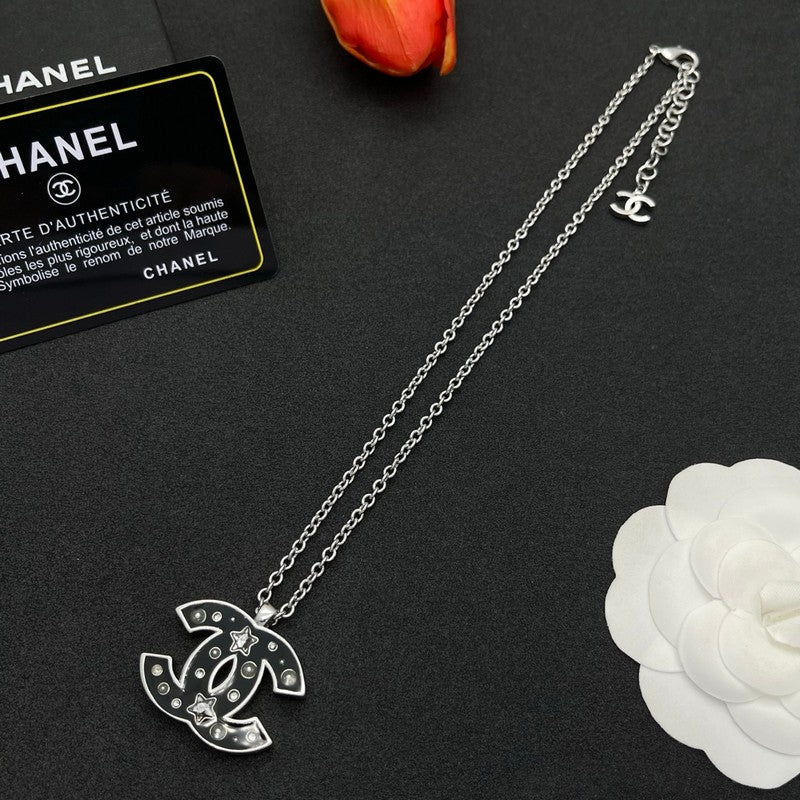 18K CC Black Star Gold Necklace