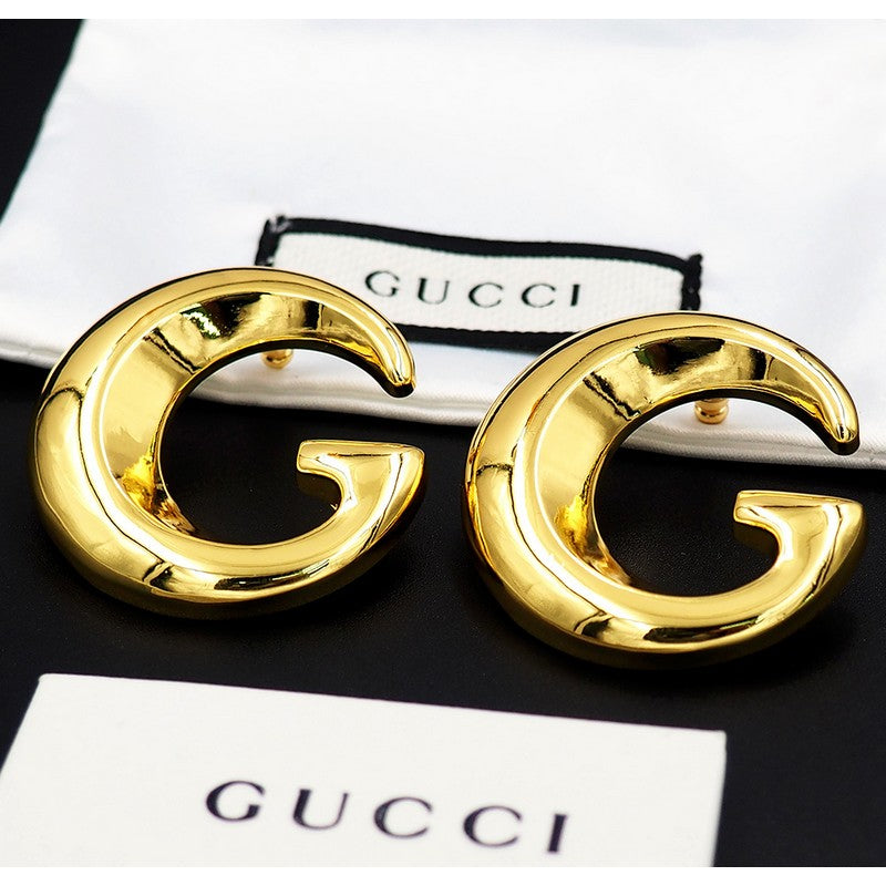 18K GG Large Gold Earrings