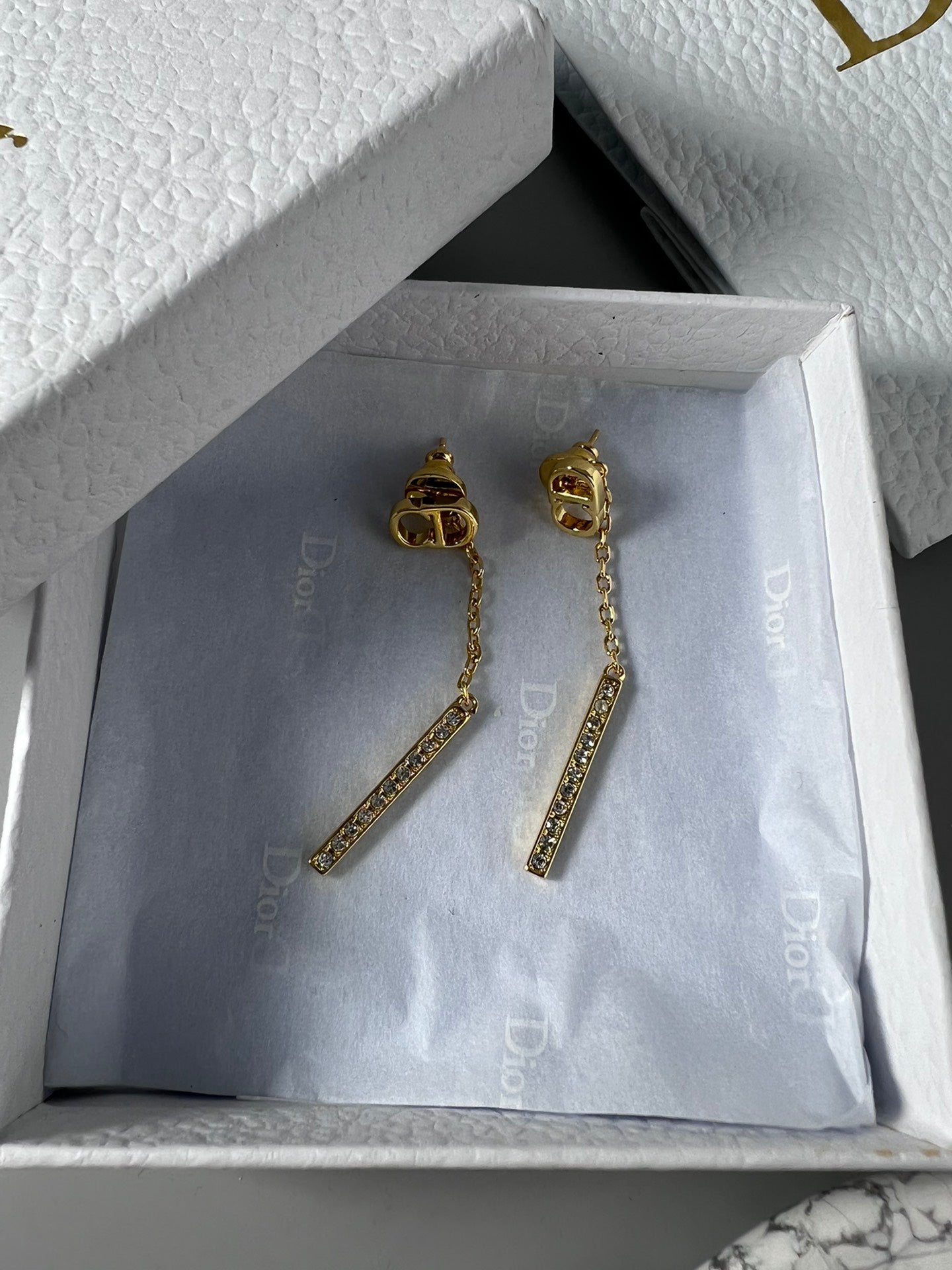 18K CD Vintage Tassel Diamonds Earrings