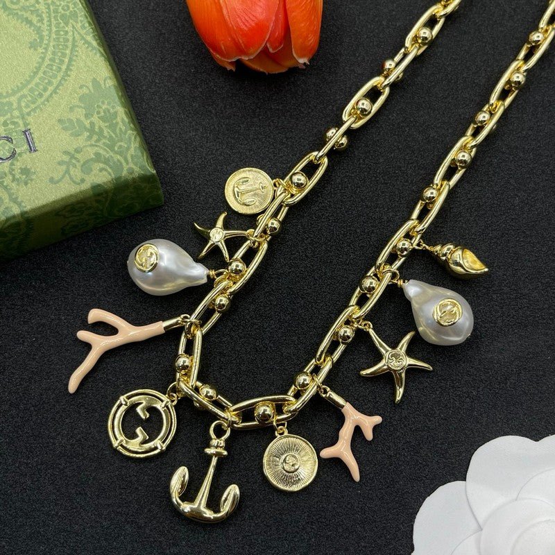 18K GG Interlocking G Element Gold Necklace