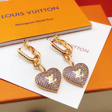 18K Louis Heart Diamond Earrings