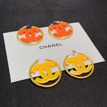 18K CC Color Logo Earrings