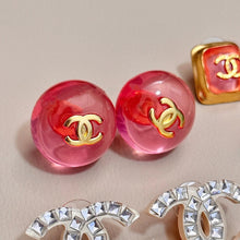 18K CC Pink Crystal Earrings