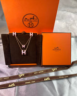 18K Mini Pop H Pink Necklace