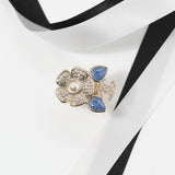 18K CC Camelia Blue Diamond Ring