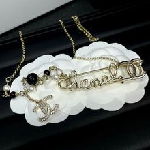 18K CC Rhinestone Pearl Letter Necklace