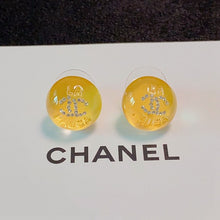 18K CC Yellow Round Earrings