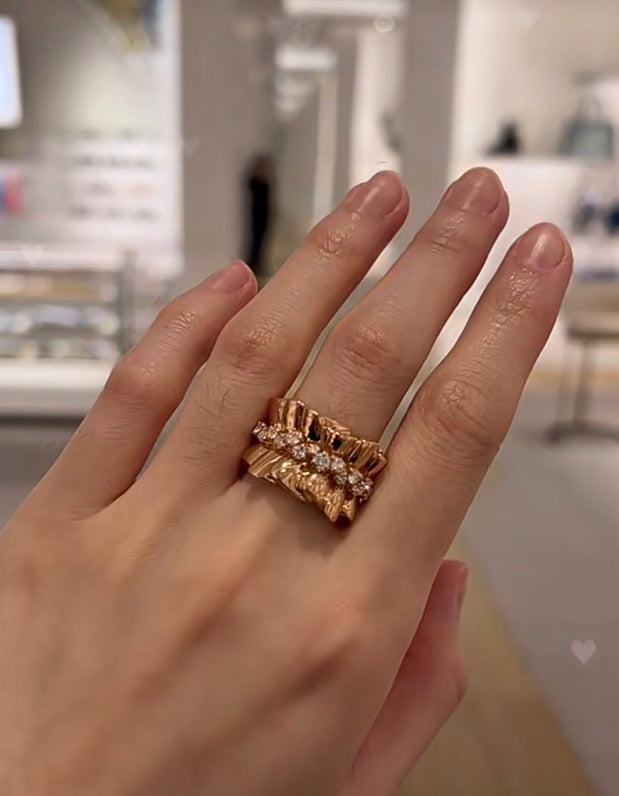 18K CD Archi Bar en Corolle Bague Ring