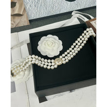 18K CC Choker Pearl Chain Necklace