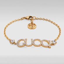 18K Gucci Embellished Script Letter Bracelet