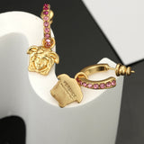 18K Ver Pink Crystals Earrings