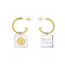 18K Celine Triomphe Hoops Earrings