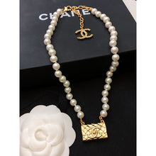 18K CC Pearl Bag Pendant Necklace