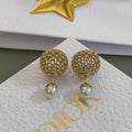 18K CD Tribales Diamond Ball Earrings