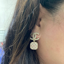 18K CC Diamonds Drop Earrings