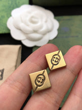 18K Double G Cube Earrings