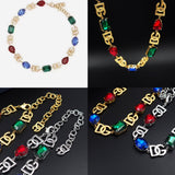 18K DG Crystals Choker Necklace
