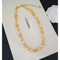 18K CC Yellow Gold Crystal Necklace