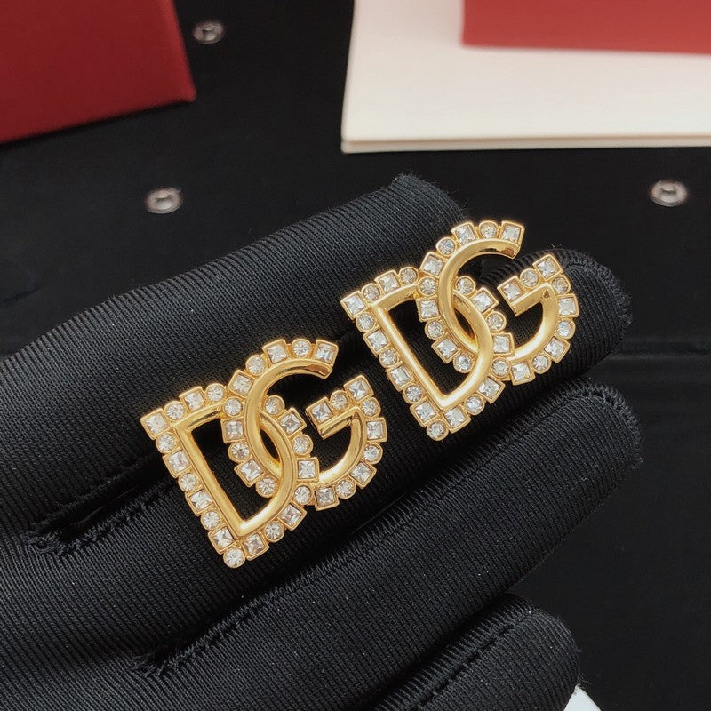 18K DG Diamond Gold Earrings