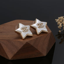 18K CC Star Pearl Earrings