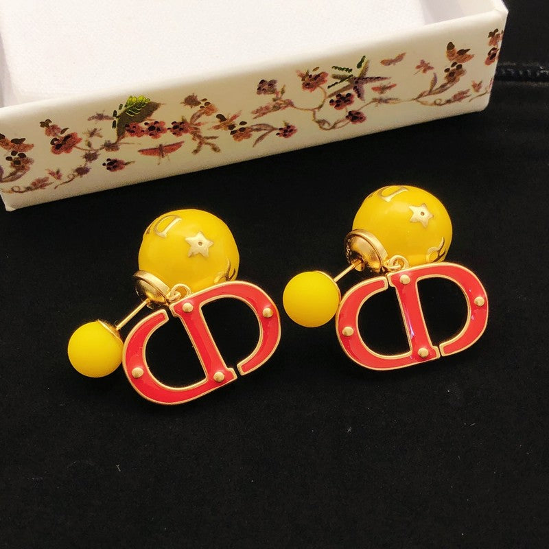 18K CD Tribales Red Earrings